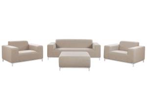 Lounge Set ROVIGO 4-tlg Beige - Weiß