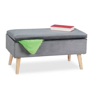 Banc en velours avec espace de rangement Anthracite