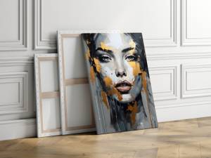 Image Sur Toile Visage De Femme Peinture 60 x 90 x 90 cm