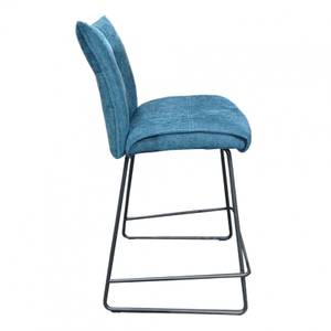Chaise de bar en tissu bleu - LUCKY Bleu