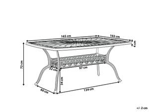 Gartentisch LIZZANO Braun - Orange - Metall - 102 x 72 x 165 cm