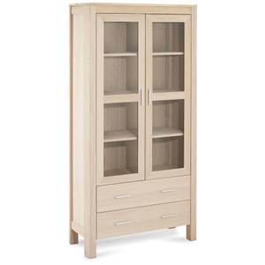 Vitrineschrank Paris Weißöl-Oberfläche Braun - Massivholz - 100 x 190 x 42 cm