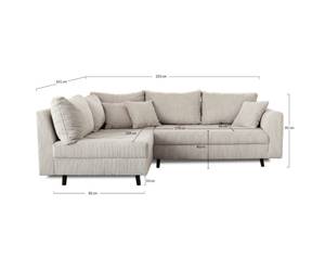 Ecksofa RUNE Grau - Textil - 231 x 81 x 161 cm