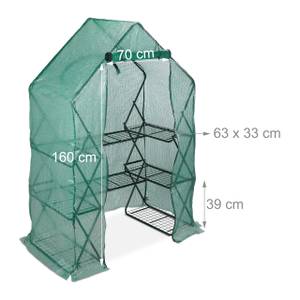 Foliengewächshaus mit Regal Grün - Metall - Kunststoff - 138 x 195 x 72 cm