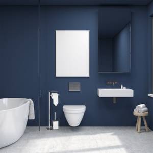 WC Garnitur mit Ablage Schwarz - Silber - Metall - Kunststoff - 20 x 67 x 14 cm