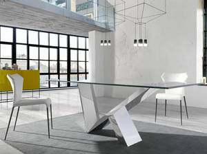 Table à manger en verre et acier chromé Métal - 220 x 75 x 95 cm