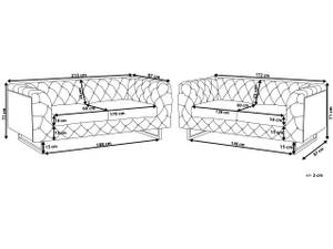 Sitzgruppe VISSLAND 2-tlg Beige - Creme - Silber