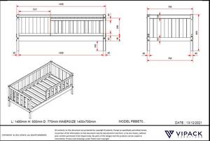 Kinderbett PEUTERBED KSB015 Weiß - 148 x 60 cm