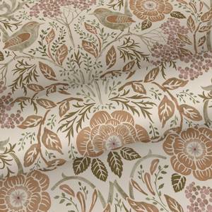 Tapete Blumen und Vögel im Jugendstil 73 Beige - 53 x 1005 x 1005 cm