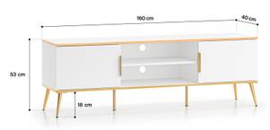 Lowboard VITERBO Gold - Weiß - Holzwerkstoff - 160 x 53 x 40 cm