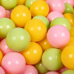 Spielbälle für Bällebad Hellgrün - Pink - Gelb - Anzahl Teile im Set: 100
