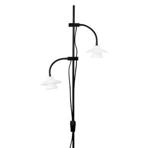 Lampadaire Valby Noir - Blanc - Verre - Métal - 37 x 160 x 37 cm