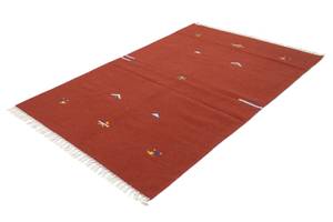 Kelim Modern - 180x120cm Rot - Naturfaser - 120 x 1 x 180 cm