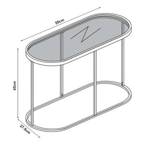 Table basse Luleå Noir - Verre - 55 x 45 x 28 cm