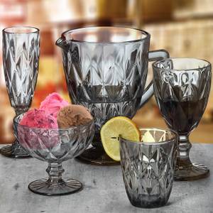 Lot de 7 verres gris Gris - Verre - 20 x 20 x 14 cm