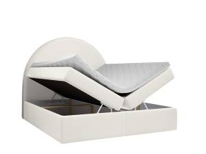 Boxspringbett Half Moon Creme - Breite: 140 cm