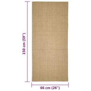 Tapis en sisal 3032244-1 Marron châtaignier - 66 x 150 cm