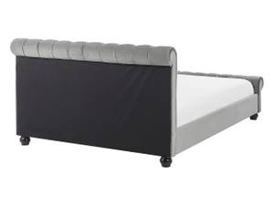 Lit double AVALLON Noir - Gris - Gris lumineux - 152 x 233 cm