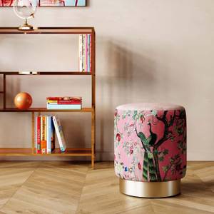 Tabouret Cherry paon Rose foncé - Textile - 32 x 38 x 32 cm