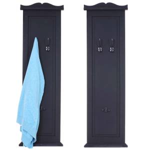 Wandgarderobe (2er Set) Schwarz