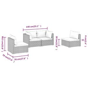 Garten-Lounge-Set (4-teilig) 3013635-7 Schwarz