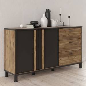 Buffet/Armoirette 85x155cm - CELIA Marron - En partie en bois massif - 155 x 86 x 42 cm