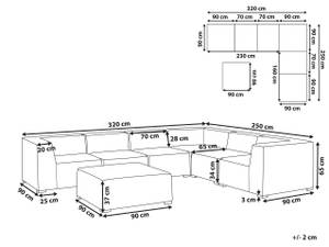 Lounge Set AREZZO 2-tlg 320 x 250 cm - 3er Set