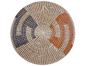 Décoration murale PARORE Beige - Bleu - Orange - Blanc - Fibres naturelles - 60 x 60 x 60 cm