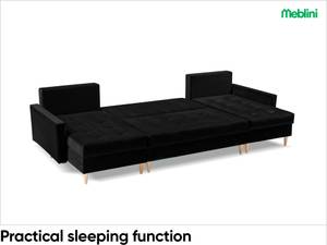 Ecksofa Scando U-Form Schwarz