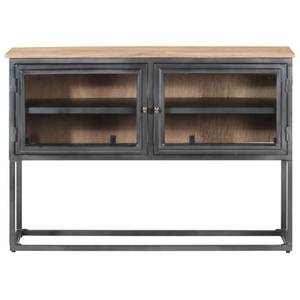 Sideboard 323502 Grau - Glas - Metall - Massivholz - Holzart/Dekor - 100 x 70 x 30 cm