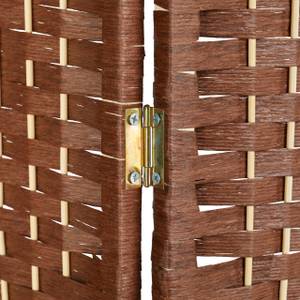 Paravent marron à 4 volets Marron - Papier - Bois manufacturé - Bambou - 180 x 180 x 2 cm
