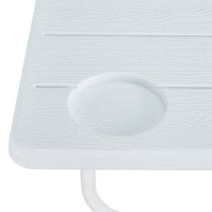 Table balcon suspendue aspect bois Blanc - Métal - Matière plastique - 60 x 83 x 59 cm