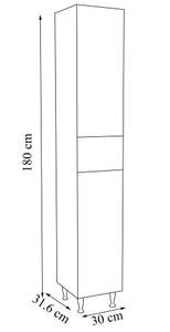Hochschrank Silora Grau - Holzwerkstoff - 30 x 180 x 32 cm