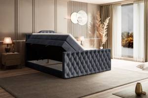 Boxspringbett VILA-1-Z KING Steingrau - Breite: 160 cm