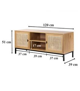 TV-Möbel Jaya Braun - Holzwerkstoff - 39 x 51 x 120 cm