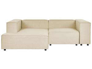 Modulsofa APRICA Beige - Schwarz - Breite: 238 cm - Armlehne davorstehend links - Ecke davorstehend rechts