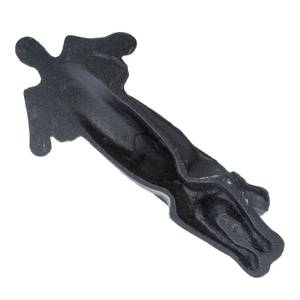 Türstopper liegender Hund Schwarz - Metall - 19 x 7 x 9 cm