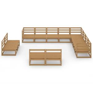 Garten-Lounge-Set (12-teilig) 3009851-1 Braun - Massivholz - Holzart/Dekor - 70 x 67 x 70 cm