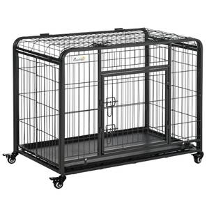 Hundekäfig D02-052 Grau - Metall - 58 x 70 x 94 cm