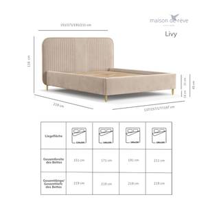 Polsterbett Livy Bronze - Breite: 160 cm