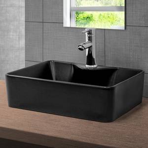 Waschbecken ML-Design Schwarz - Keramik - Metall - 37 x 14 x 49 cm