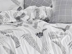 Set LEAF Grau Grau - Textil - 140 x 1 x 200 cm