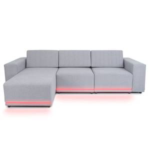 Ecksofa Phoenix (mit LED-Beleuchtung) Grau - Textil - 302 x 87 x 183 cm