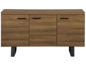 Buffet TIMBER Gris - Chêne foncé - Largeur : 140 cm