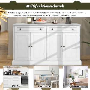 Sideboard Kommode Caelus Ⅴ Braun - Weiß - Holzwerkstoff - Metall - 40 x 86 x 150 cm