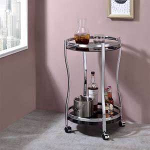 Chariot sur roulette VEGA Gris - Argenté - Verre - 45 x 72 x 45 cm