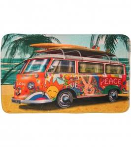 Badteppich Summer Bus 50 x 80 cm Orange - Textil - 50 x 2 x 80 cm