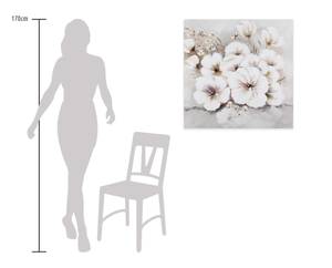 Acrylbild handgemalt Reinheit der Blumen Beige - Weiß - Massivholz - Textil - 80 x 80 x 4 cm