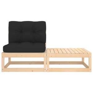 Garten-Lounge-Set (2-teilig) Schwarz - Holz