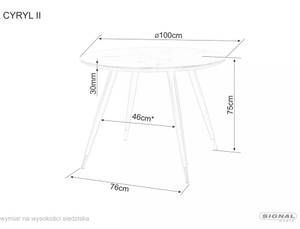 Table à manger Cyril 100 x 100 cm